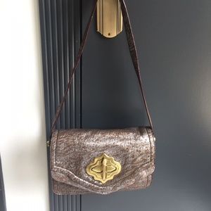 orYANY Purple Metallic Purse w/ Gold